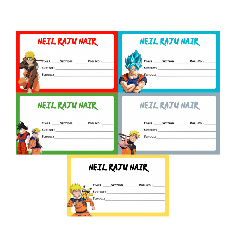 Naruto Notebook Label