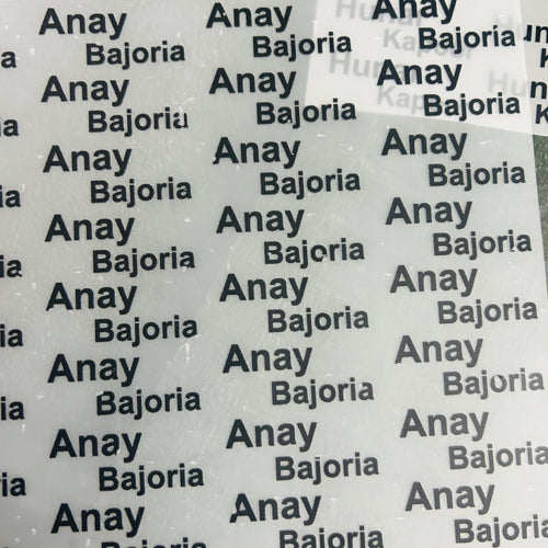Plain - Iron on Labels