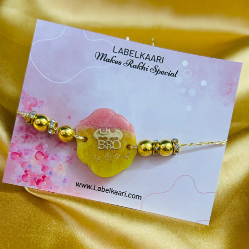 Resin Rakhi - Pink Yellow