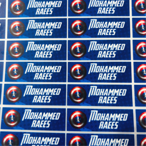 Captain America- Shape Label